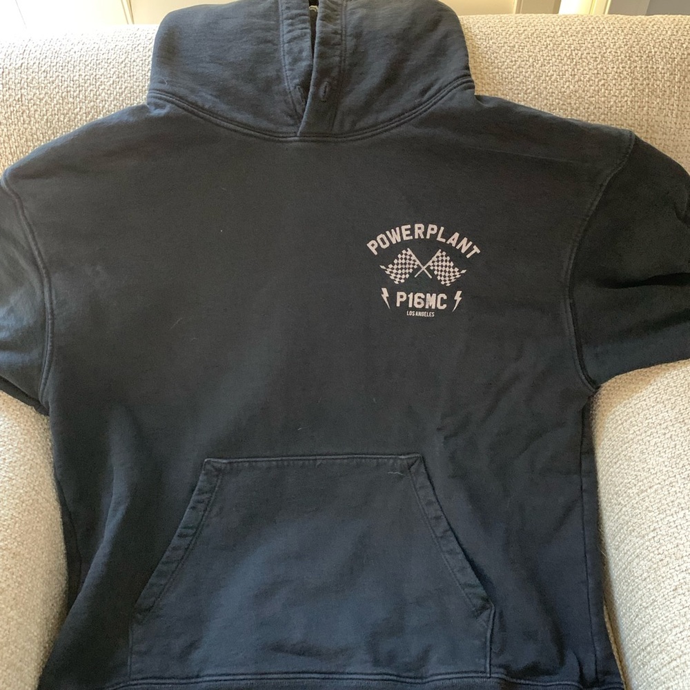 P16 - Powerplant Motorcycle Co. P16 Powerplant Staple Garage Hoodie, Black